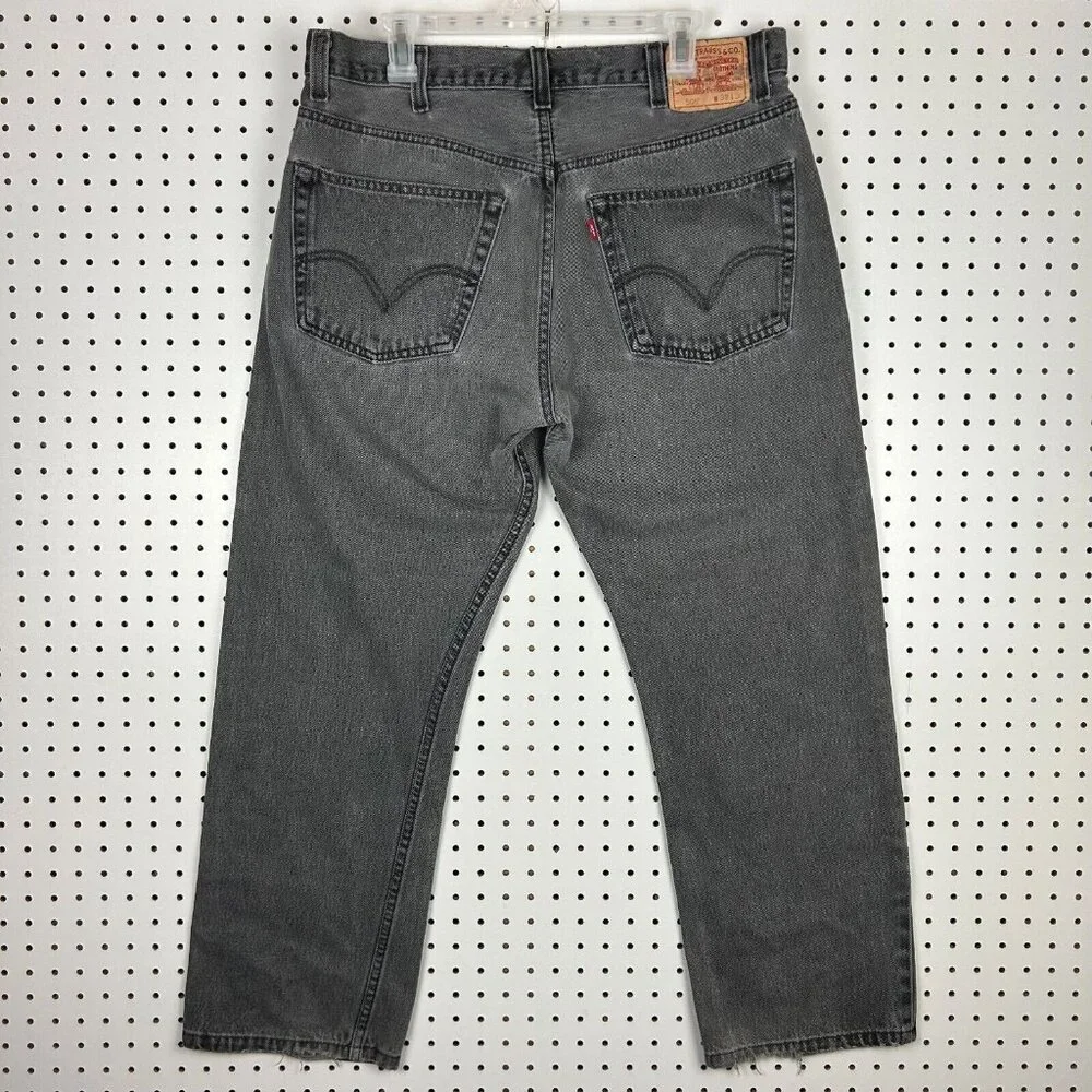 Levi's 505 Faded Black Jean 36x30 Relaxed Streetwear Skate Baggy Goth Baggy Y2K - Picture 1 of 8